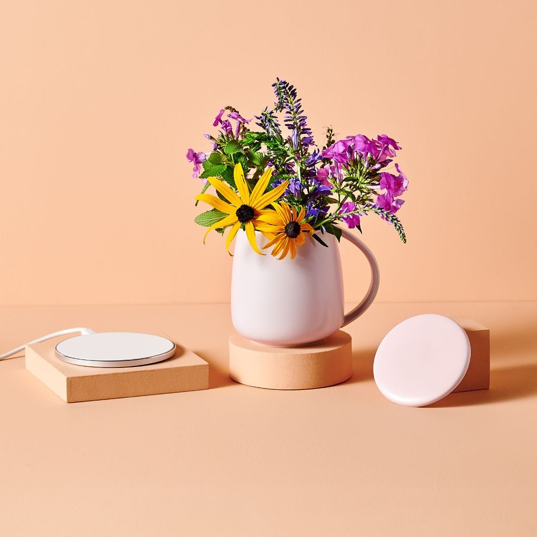 Tease Tea blended green tea Grey Lilac Smart Heated Mug Kit 2.0 (Case of 3) Smart Heated Mug Kit 2.0 | Warmer Set with Wireless Charger by Tease