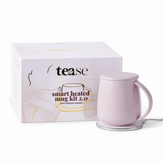 Tease Tea blended green tea Deep Mint Green Smart Heated Mug Kit 2.0 (Case of 3) Smart Heated Mug Kit 2.0 | Warmer Set with Wireless Charger by Tease