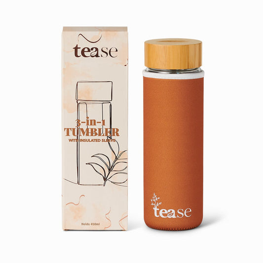 Tease Tea & Wellness Blends herbal Cinnamon 3-in-1 Glass Tumbler (Case of 3)